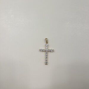 Elegant Studded Gold Cross Pendant